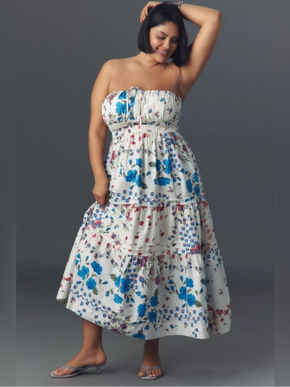 Anthropologie The Somerset Maxi Dress: Strapless Edition Floral Size XL EUC